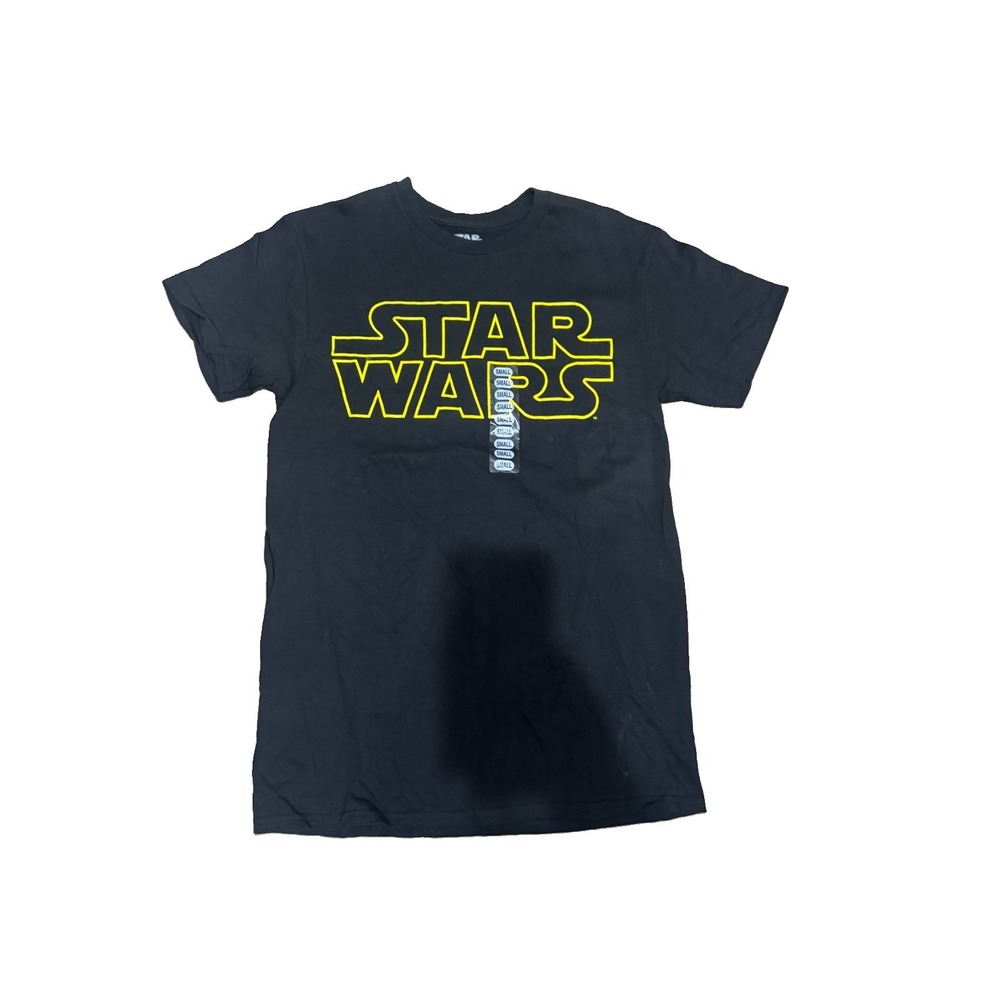 Star Wars Logo Black Graphic T-Shirt Men's Small NWOT
